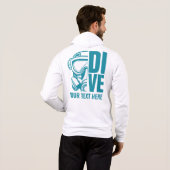 Pull À Capuche Nom et emplacement personnalisés Plongée sous-mari (Dos entier)
