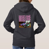 Pull À Capuche Nom et numéro de voiture de course personnalisés (Dos)