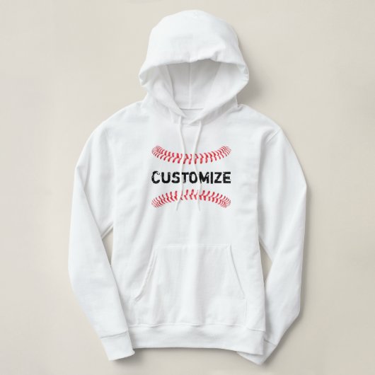 Pull À Capuche Nom ou texte de l'équipe de baseball personnalisée (Design devant)