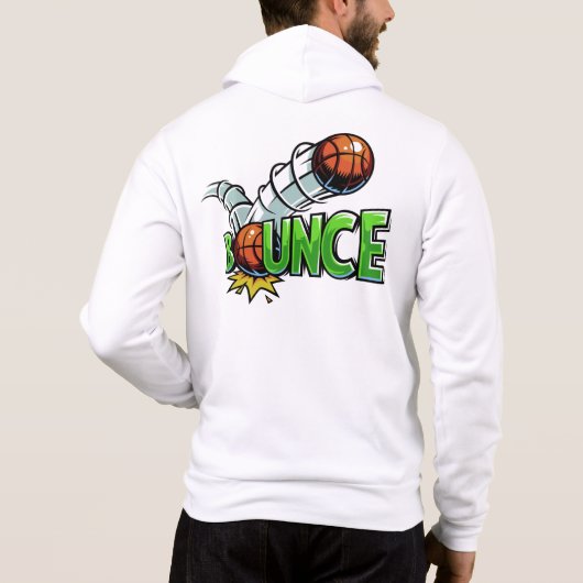 Pull À Capuche Nom personnalisé BOUNCE Basket (Dos)