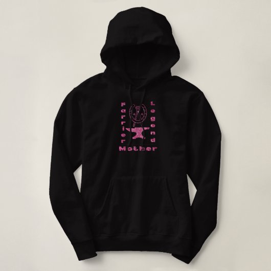 Pull À Capuche Nom personnalisé Farrier Légende Mère rose (Design devant)