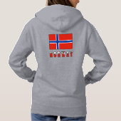Pull À Capuche Norvège et drapeau norvégien (Dos)