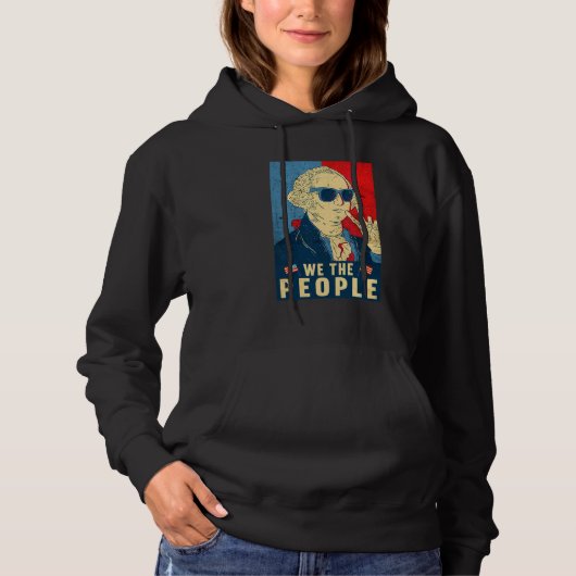 Pull À Capuche Nous Le Peuple George Washington 4 juillet (Devant)