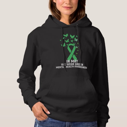 Pull À Capuche Nous Portons le papillon vert Sensibilisation à la (Devant)