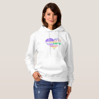 Pull À Capuche Nuage de mots en couleur du Chœur de la Terre