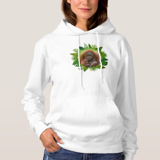 Pull À Capuche Obligations familiales Orangoutan (Devant)