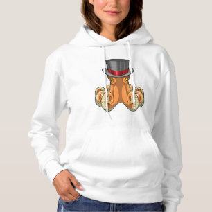 Pull À Capuche Octopus comme Gentleman avec chapeau supérieur