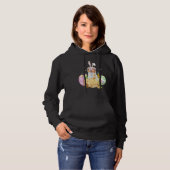 Pull À Capuche Oeufs de Pâques Berger australien Chien lapin (Devant entier)