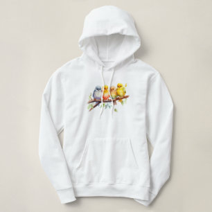 Pull À Capuche Oiseau mou sur branche d'arbre