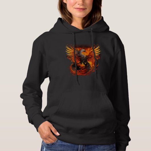 Pull À Capuche Oiseau mythique Renaissance Phoenix Artwork Firebi (Devant)
