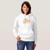 Pull À Capuche Orange Happy 49e Anniversaire texte cursif (Devant entier)