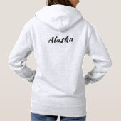 Pull À Capuche Ours (AK) brun de Kodiak de l'Alaska - logo noir (Dos)