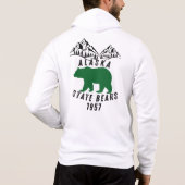 Pull À Capuche Ours de l'État d'Alaska Design Rétro Blanc 1957 (Dos)