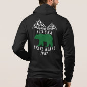 Pull À Capuche Ours de l'État d'Alaska Design Rétro Noir 1957 (Dos)