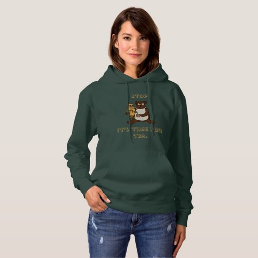 Pull À Capuche Ours et samovar (Devant entier)