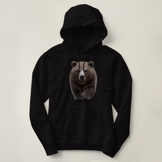 Pull À Capuche Ours Grizzly Approchant (Design devant)