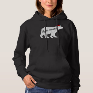 Pull À Capuche Ours polaire Amoureux des animaux Xmas Santa Hat O