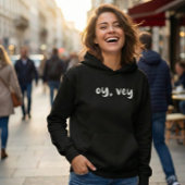 Pull À Capuche Oy, Vey Dicton Yiddish Humour Typographie Simple