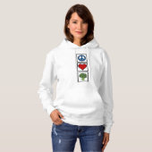 Pull À Capuche Paix, Amour & Brocolis (Devant entier)