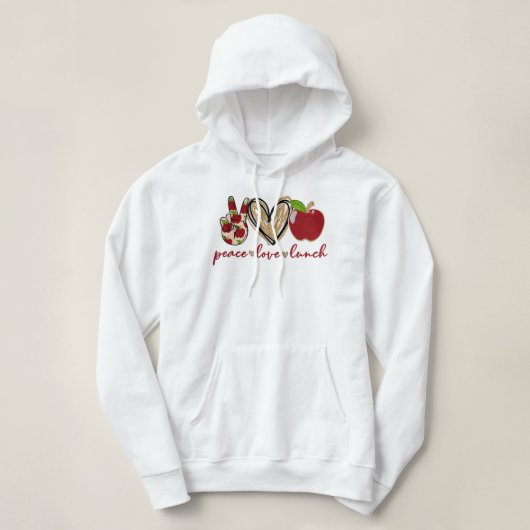 Pull À Capuche Paix Amour Déjeuner Filles Drôle Déjeuner Dons Dam (Design devant)