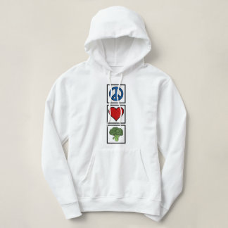 Pull À Capuche Paix, amour et brocoli