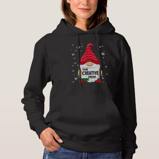 Pull À Capuche Pajama de Noël de la famille créative Gnome (Devant)
