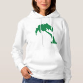 Pull À Capuche Palmier Tropical Silhouette Green Island Beach (Devant)