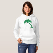 Pull À Capuche Palmier Tropical Silhouette Green Island Beach (Devant entier)