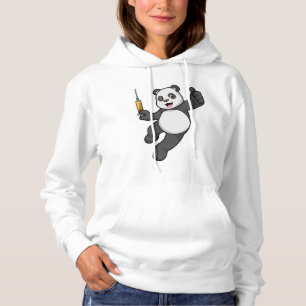 Pull À Capuche Panda à la vaccination avec seringue