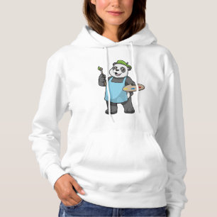 Pull À Capuche Panda en peintre avec pinceau et couleur