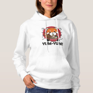Pull À Capuche Panda rouge japonais Ramen Kawaii nouilles