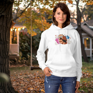 Pull À Capuche Panda Rouge Lotus Fleurs Henné