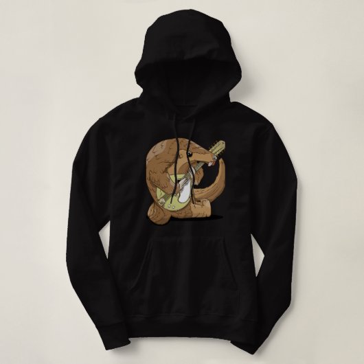 Pull À Capuche Pangolin Lover Mandolin jouant de la mandoline (Design devant)