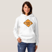 Pull À Capuche Panneau de signalisation de fin de chaussée, avert (Devant entier)