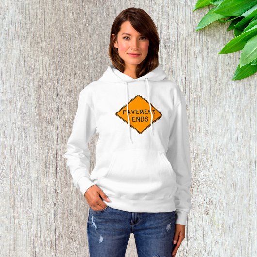 Pull À Capuche Panneau de signalisation de fin de chaussée, avert