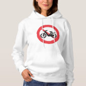 Pull À Capuche Panneau de signalisation "Interdiction aux motos" (Devant)