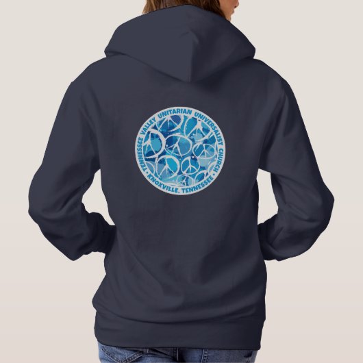 Pull À Capuche Panneaux de paix TVUC dans les tons bleus (Dos)