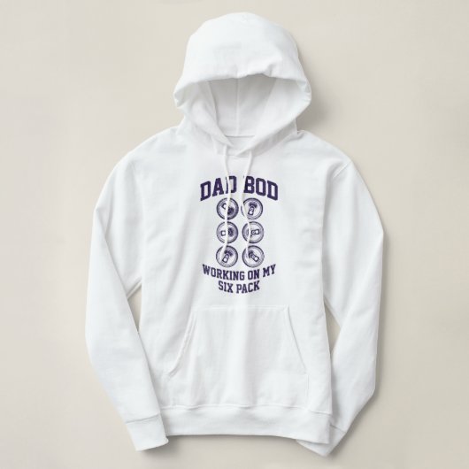 Pull À Capuche Papa Bod Travaille Sur Ma Chemise Six Pack (Design devant)
