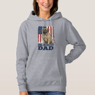 Pull À Capuche Papa Mastiff Anglais Design de chien vintage patri