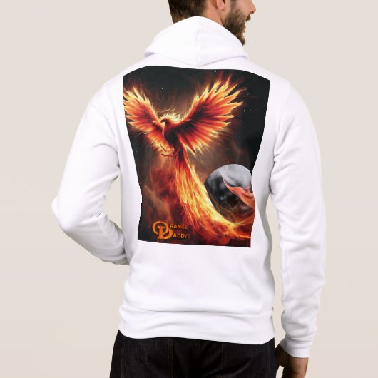 Pull À Capuche Papa orange + Levée Phoenix (Dos)