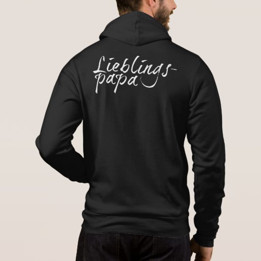 Pull À Capuche Papa préféré - écriture blanche 00001 (Dos)