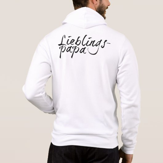Pull À Capuche Papa préféré - écriture noire 00001 (Dos)
