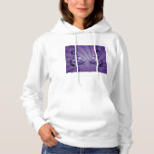 Pull À Capuche Papillon Abstrait Violet avec des Ailes Radieuses (Devant)