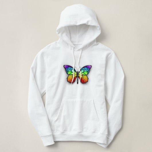 Pull À Capuche Papillon arc-en-ciel monarque (Design devant)