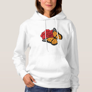Pull À Capuche Papillon avec Rose