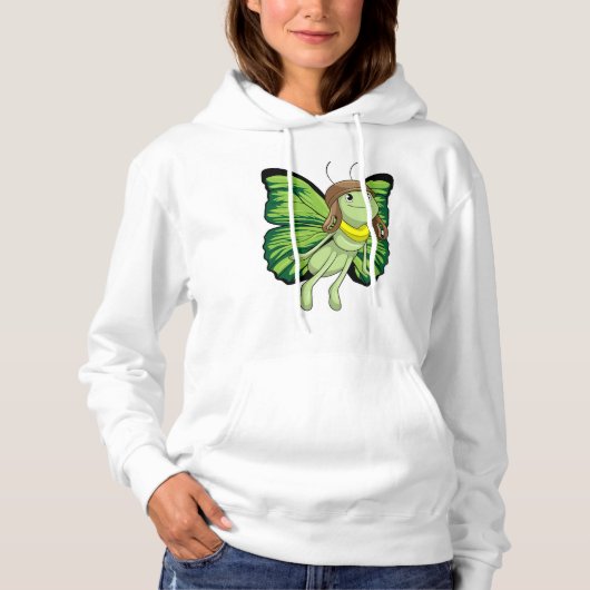 Pull À Capuche Papillon comme pilote avec casquette pilote (Devant)