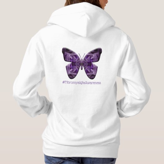 Pull À Capuche Papillon de sensibilisation à la fibromyalgie (170 (Dos)