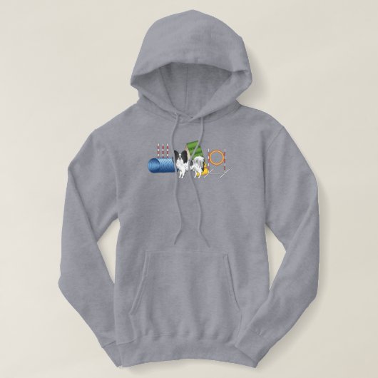 Pull À Capuche Papillon Noir Et Blanc Avec Équipement D'Agilité (Design devant)