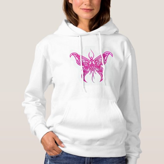 Pull À Capuche Papillon rose (Devant)