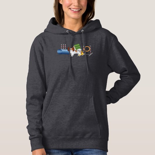 Pull À Capuche Papillon Rouge Et Blanc Avec Équipement D'Agilité (Devant)